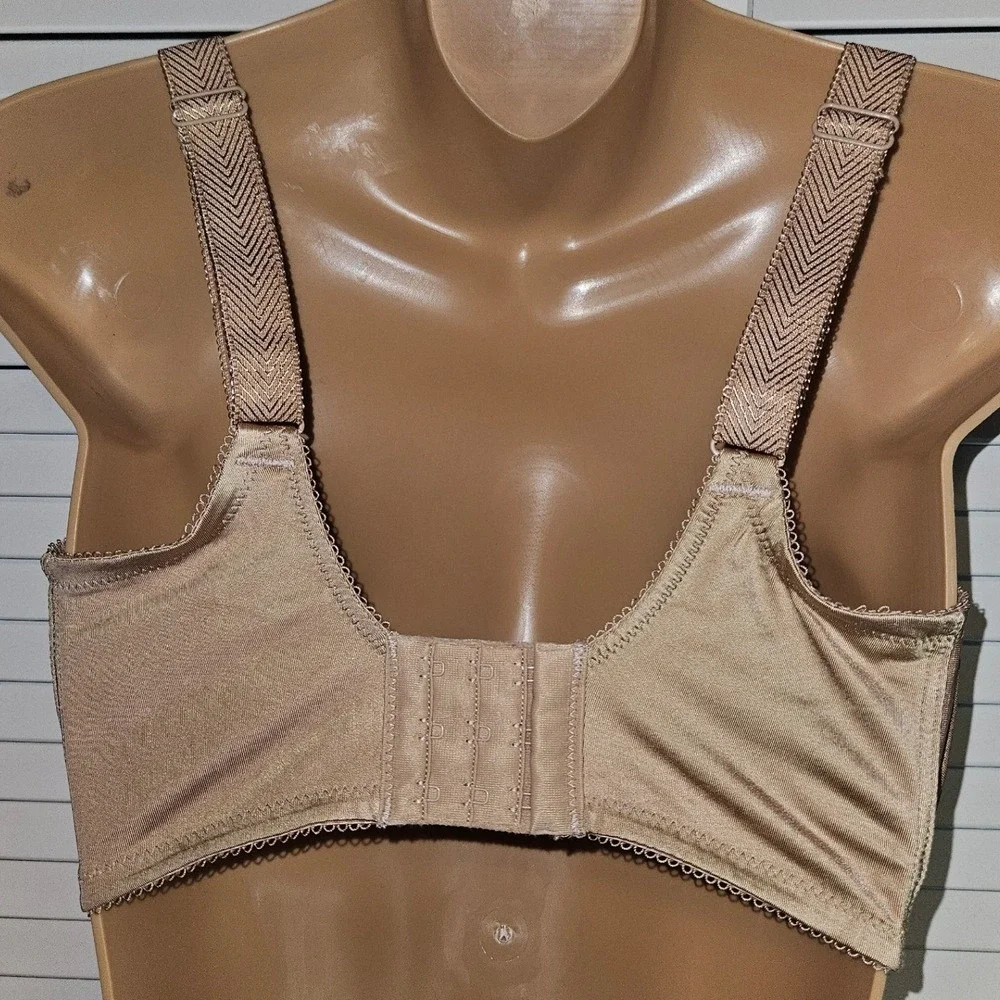 Wacoal Retro Chic Full Figure Underwire Bra 34H Tan Nude Floral Lace 857361